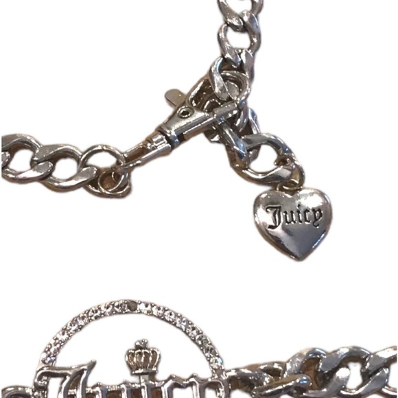 Juicy Couture Rhinestone Medallion Silver Tone Chain Link Belt Woman’s - Picture 4 of 5